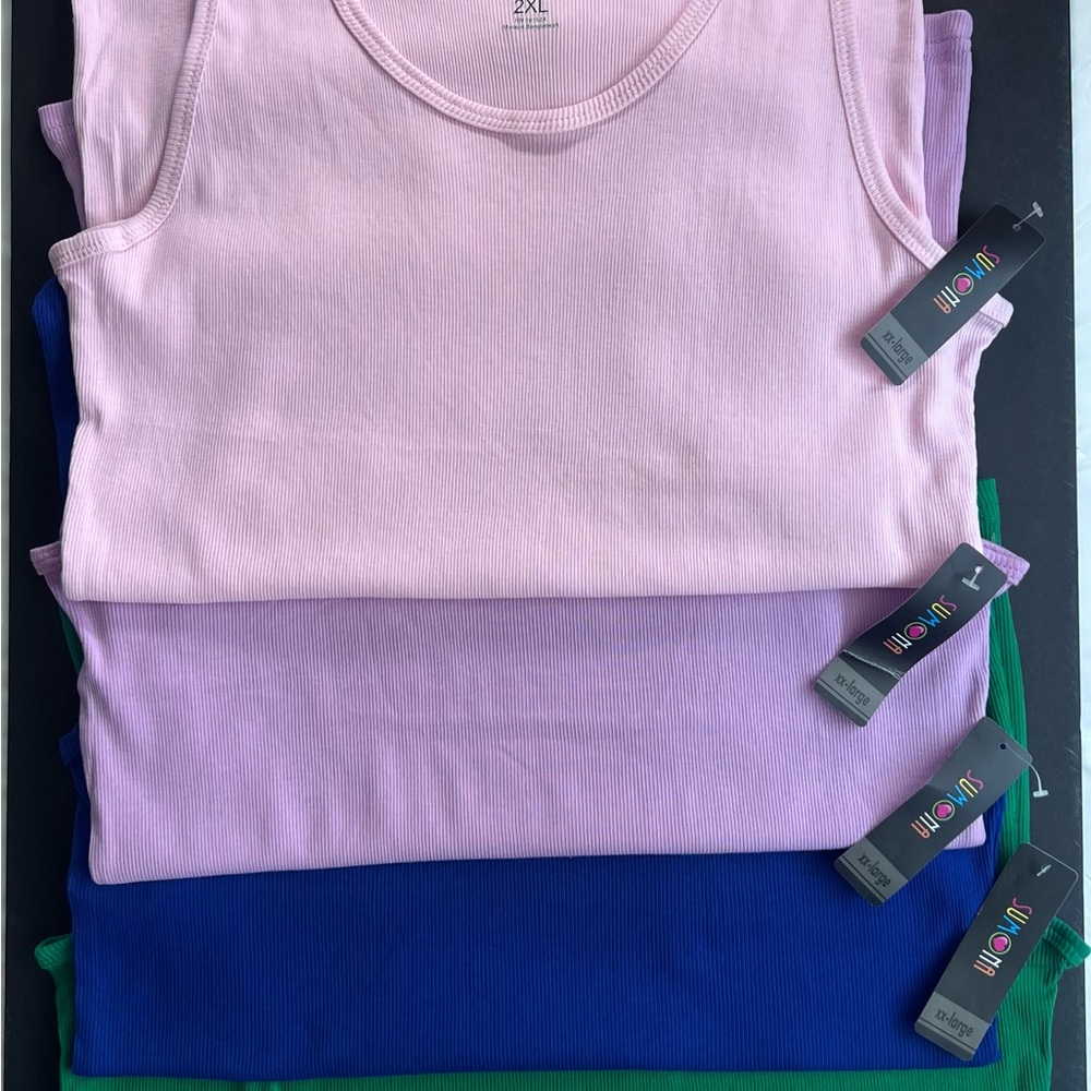 Pink and Purple Cotton Tank Top